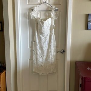 White Floral Stitch Dress